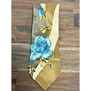 DOLCE & GABBANA Vintage Silk Floral Pattern/Pin-Up Girl Tie 55 3/4"x3 3/4"